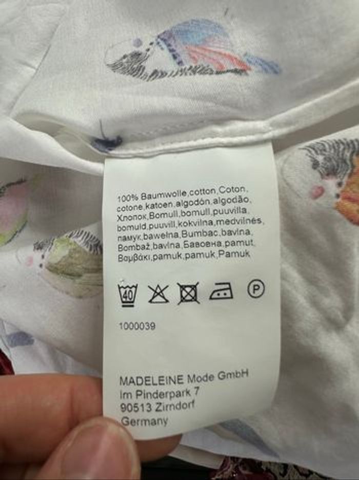 Chemisier blanc et multicolore oiseaux Madeleine T38 M - photo numéro 8