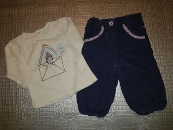 Ensemble TAO T-shirt et pantalon en velours 9 mois
