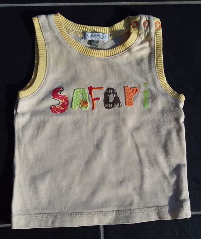 Joli tee shirt safari garçon 6 mois