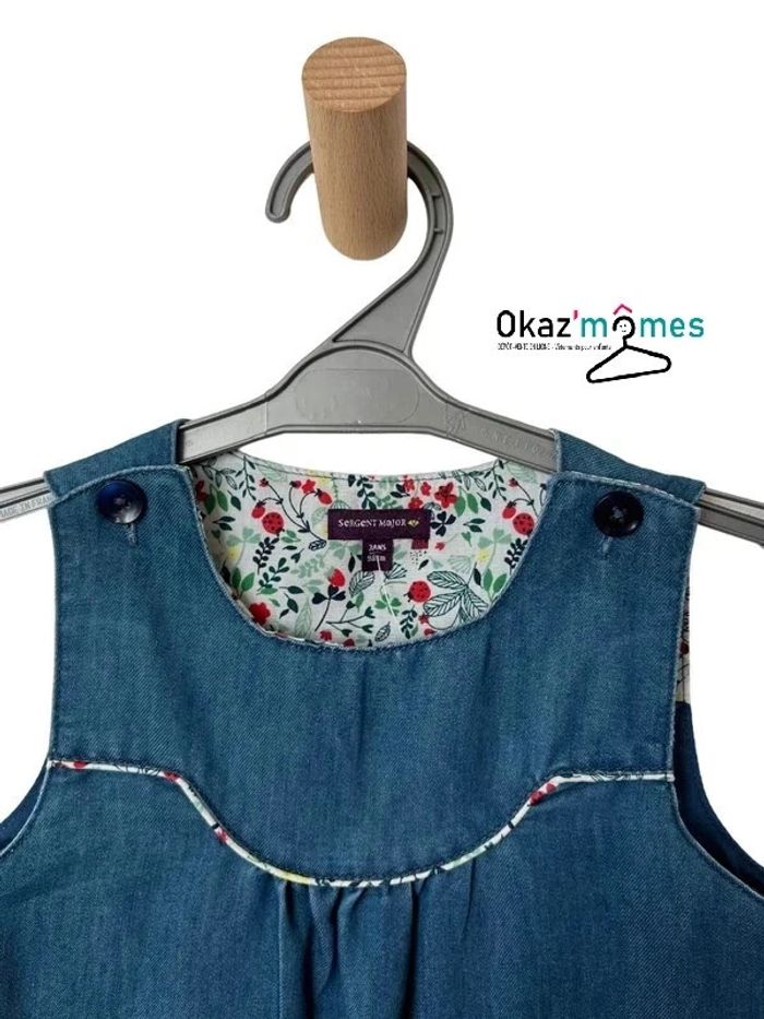 Robe légère bleu denim, motif fleuri - Sergent Major 3 ans (98cm) - photo numéro 2