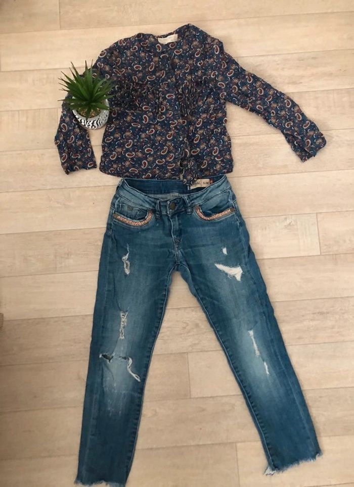 Chemise fille bleu Zara - photo numéro 7