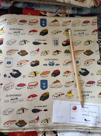 Coupon coton japonais – Sushineko – 50 x 110 cm