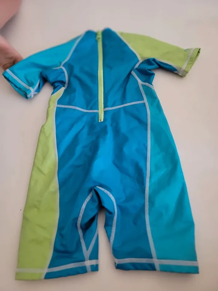 Combinaison piscine nabaiji 4 ans tbe bleu vert - photo numéro 3