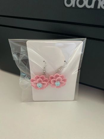 Idée cadeau Noël - Boucles d’oreilles fleurs rose