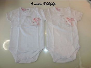 Lot de 2 bodys taille 6 mois