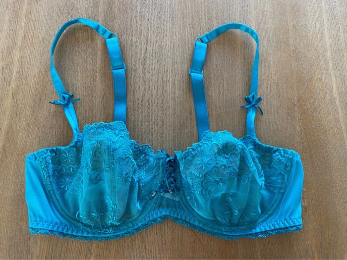 Soutien-gorge dentelle turquoise Antinea 90D