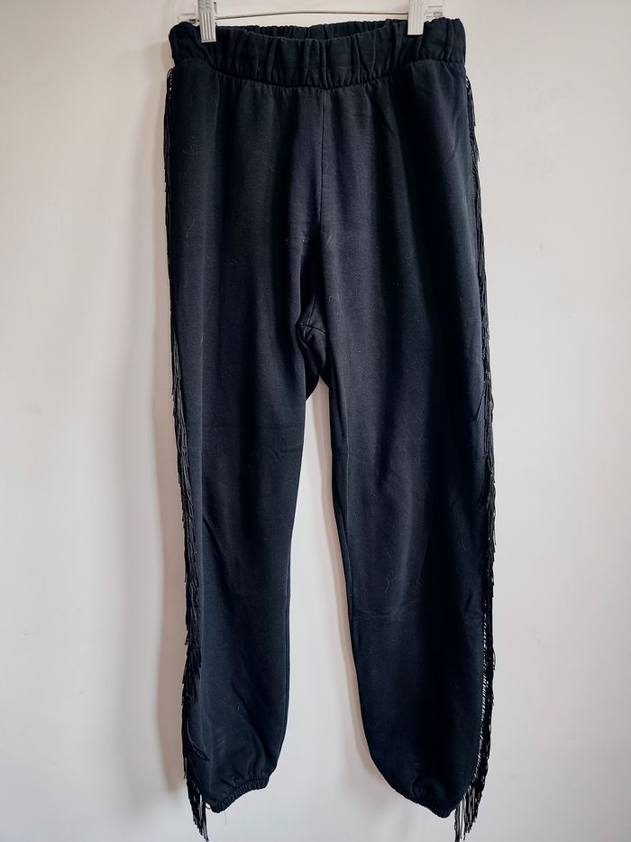 Pantalon jogging noir franges – Taille 36 – ASOS