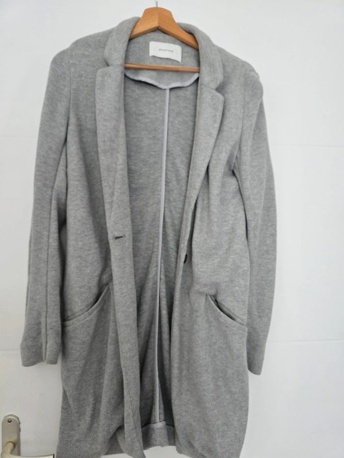 Veste longue grise