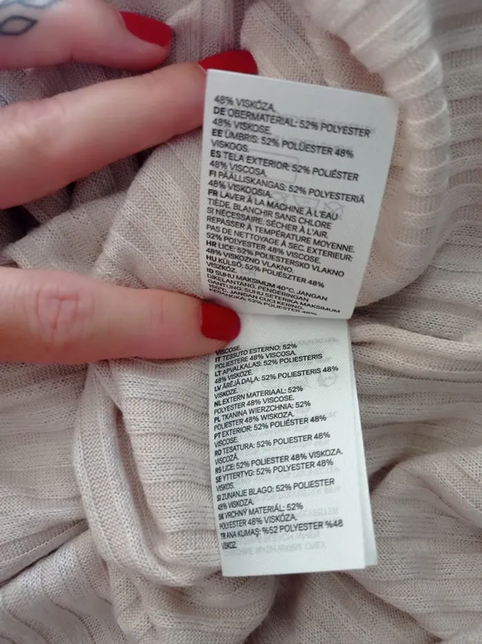 Robe longue beige côtelé fendue sur les côtés T.S H&M - photo numéro 8