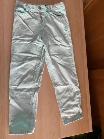 Pantacourt fille Kiabi 9 ans turquoise jean