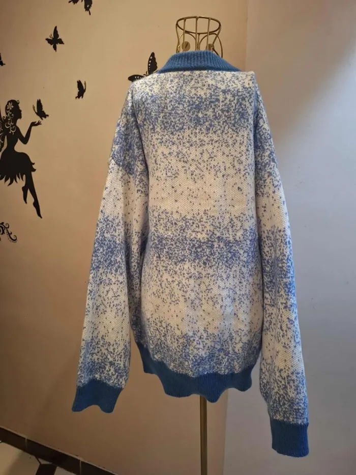 Pull bleu & blanc - photo numéro 3