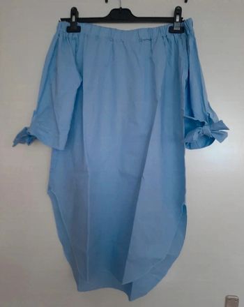 Longue blouse bleue