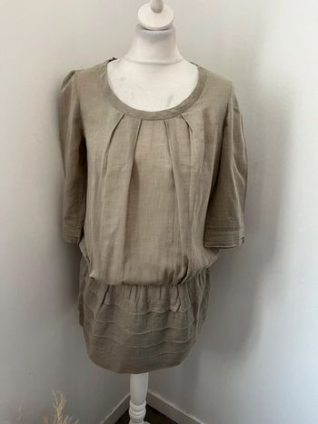 Robe cintrée beige Maje S