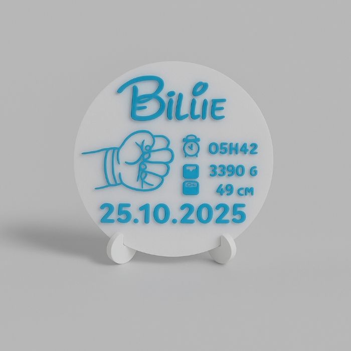 Plaque de naissance personnalisée avec prénom – Cadeau de naissance – Fente pour bracelet de maternité - photo numéro 2