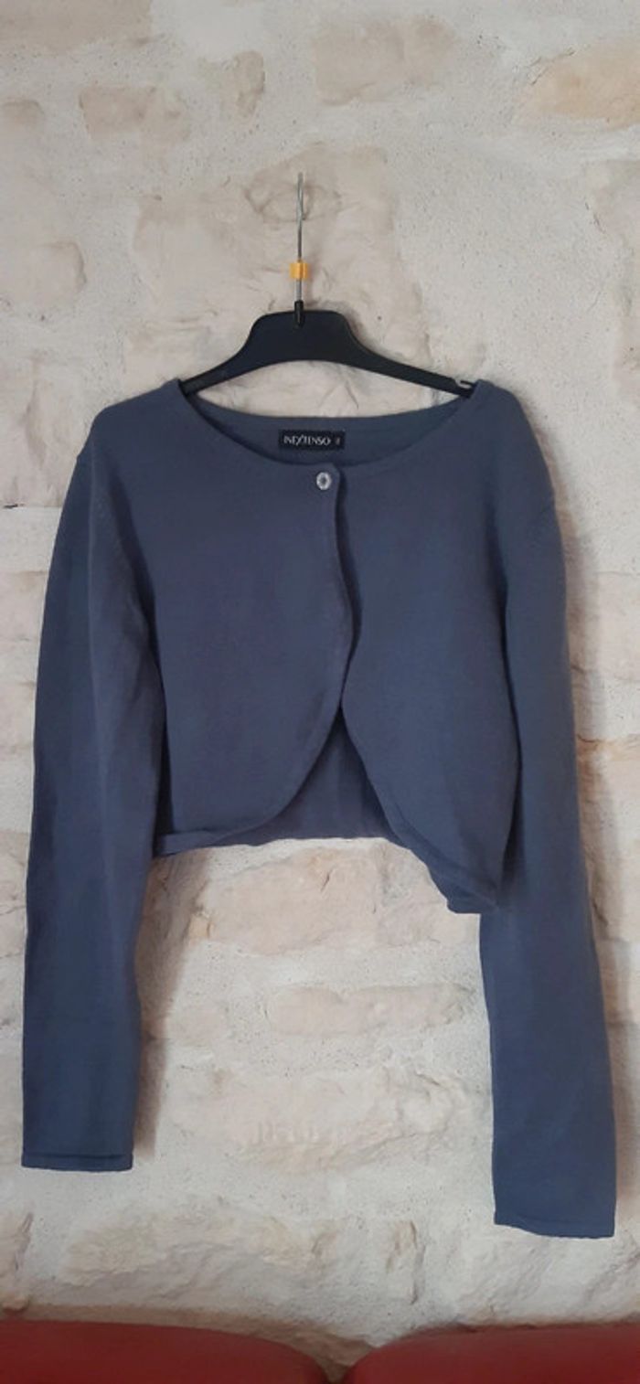 Gilet court/ boléro bleu 12 ans
