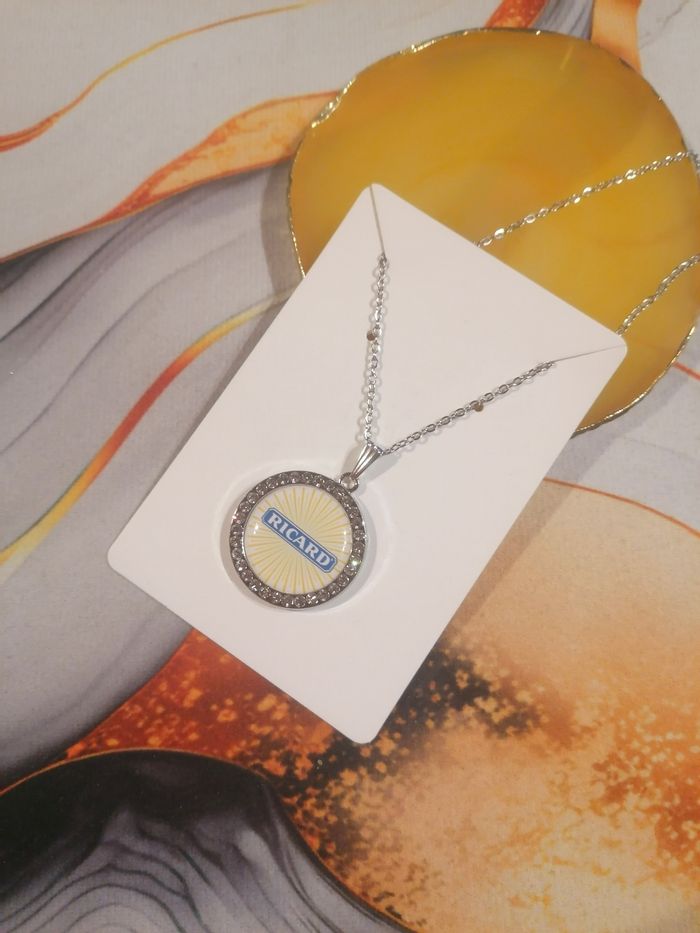 Collier strass ricard argenté - photo numéro 2