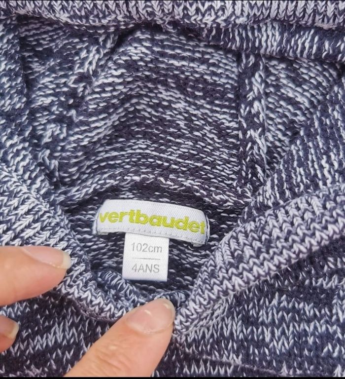 Pull à capuche en maille fine 4 ans garçon Vertbaudet - photo numéro 4