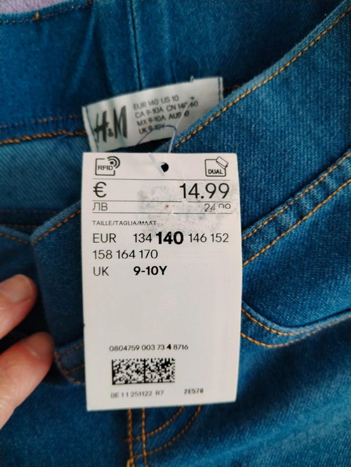 Jegging fin neuf bleu H&M 10 ans - photo numéro 3