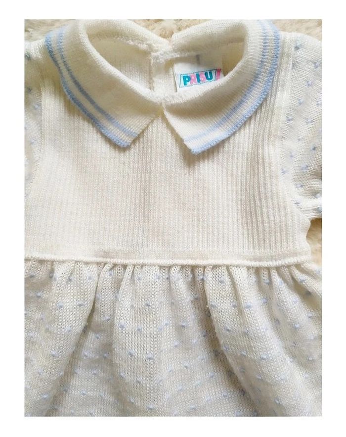 Robe bébé fille en maille manches courtes authentique vintage années 80 - photo numéro 3