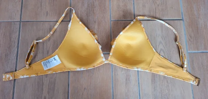 Haut maillot de bain/Bikini - H&M - Jaune à fleurs - photo numéro 2