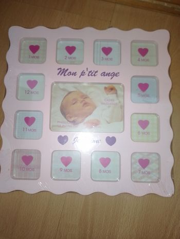 Cadre photo plastique enfant naissance neuf