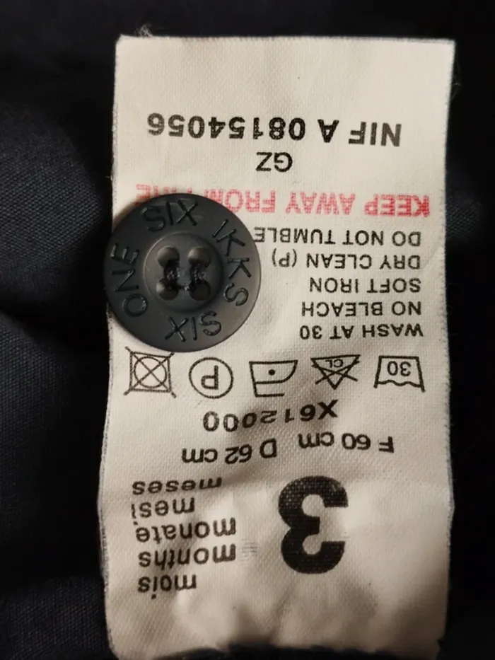 Chemise manches longues bleu marine IKKS taille 3 mois - photo numéro 5