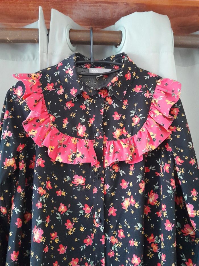 Robe fleurie style Babydoll velours t.36 - photo numéro 4