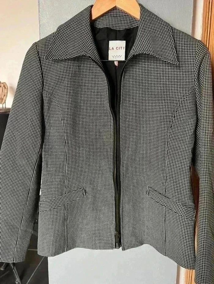 50 € Veste blazer à carreaux imprimé vichy vintage