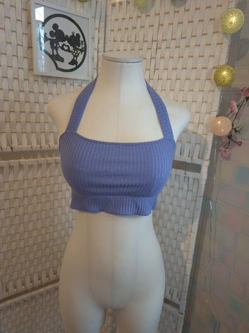 💜joli  top crop halter liasse Etam  violet pastel femme TL / 40