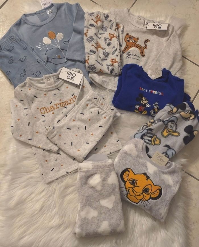 (Neufs non portés) 🏷🥰😍💙💙💙 Lot pyjamas 18/24mois (86cm) garçon 😍🥰💙