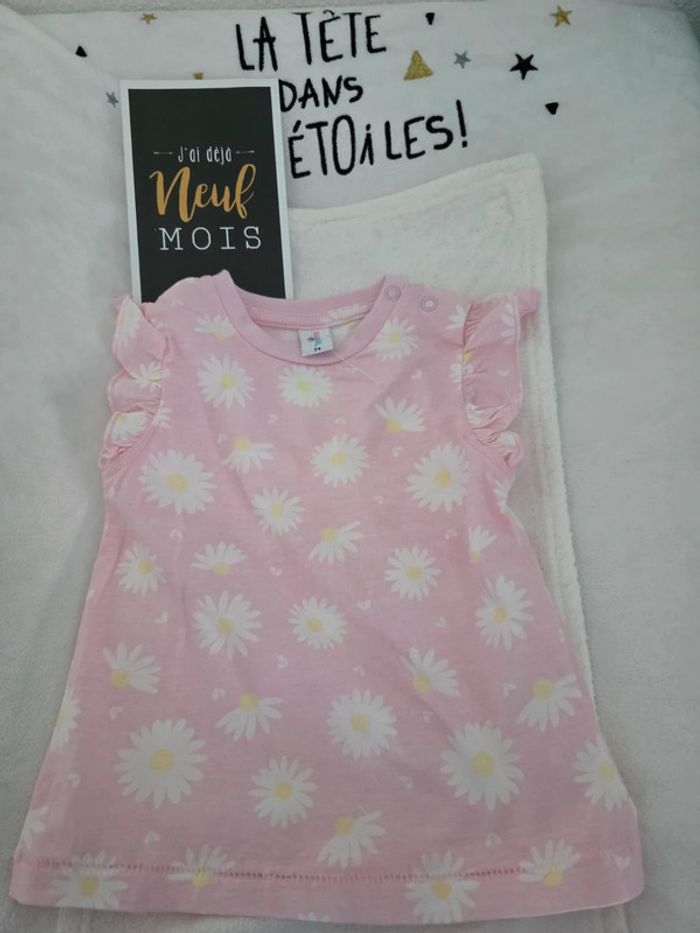 T-shirt bébé fille taille 9 mois neuf - photo numéro 4