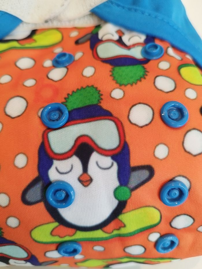 Couche lavable (pingouins) et 2 inserts Bum Diapers - photo numéro 2
