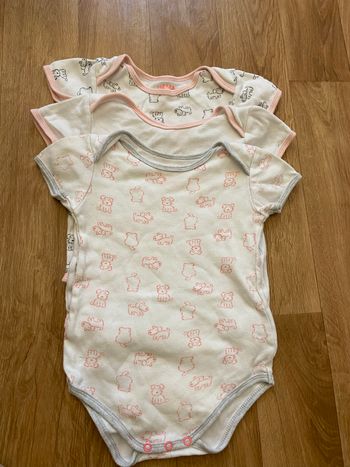 Lot de 3 bodies fille 12 mois