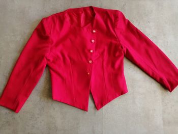 Veste blazer rouge Taille 38 faite par une couturière