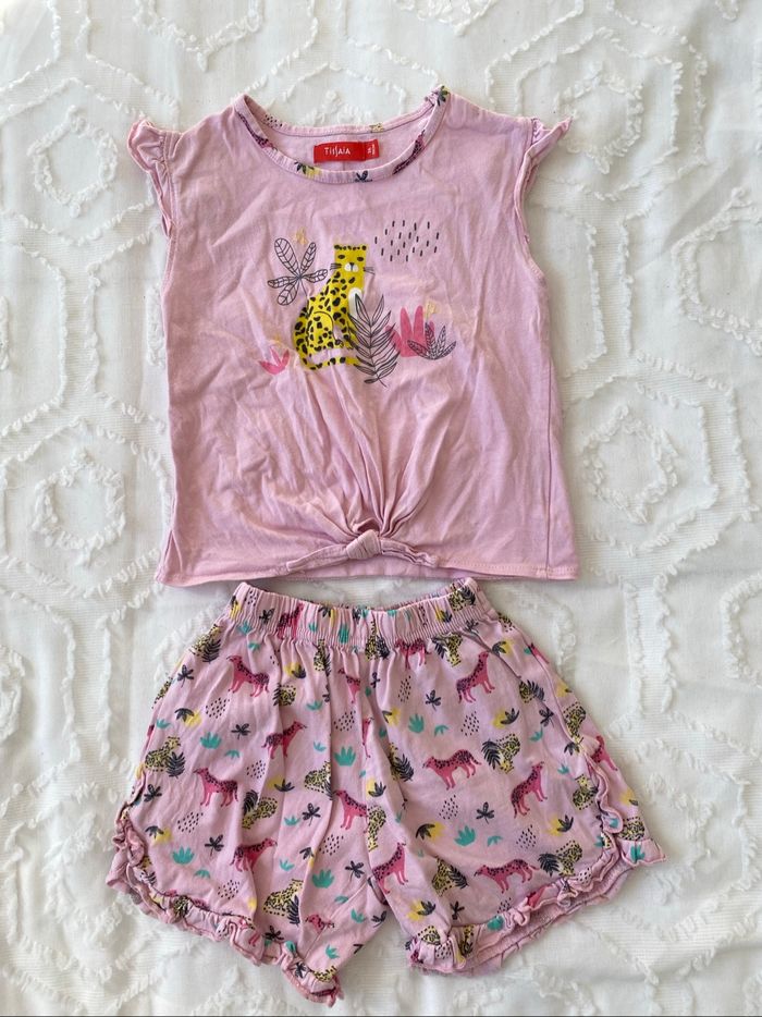 pyjama 2 pièces 3 an rose fille t-shirt short