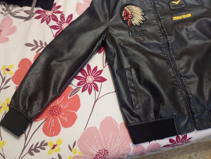 Blouson  aviateur simili cuir neuf sans étiquette logo indians - photo numéro 2