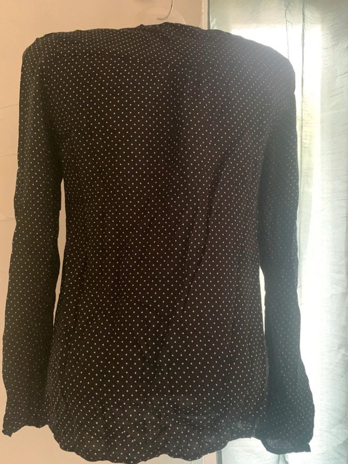 Blouse Camaïeu noir à pois blanc taille 40 - photo numéro 6