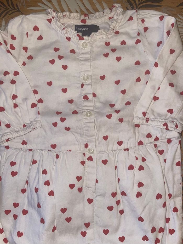 Combinaison blanche à cœurs rouges babygap bb 3-6 mois - photo numéro 4