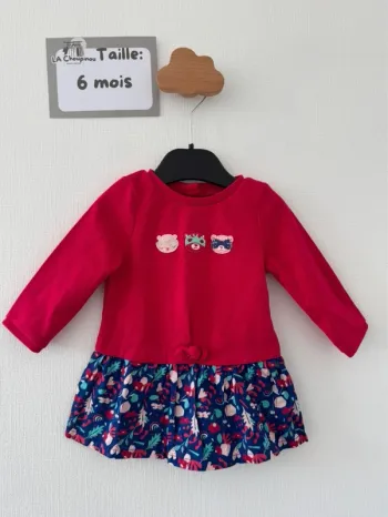 Robe manches longues - taille 6 mois 🌸
