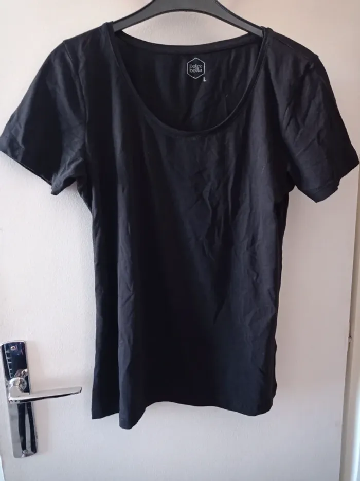 T-shirt manche courte basics noir pour femme