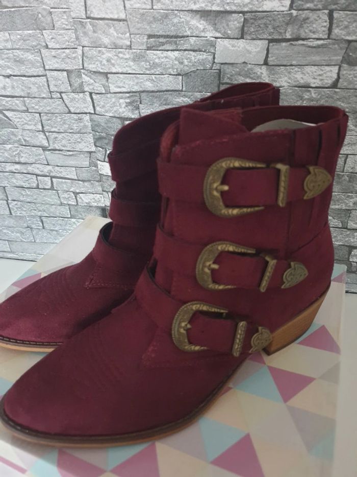 Bottes bordeaux pointure 38 - photo numéro 3