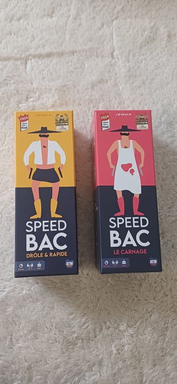2 jeux complets état neuf speed bac le Carnage et drôle et rapide