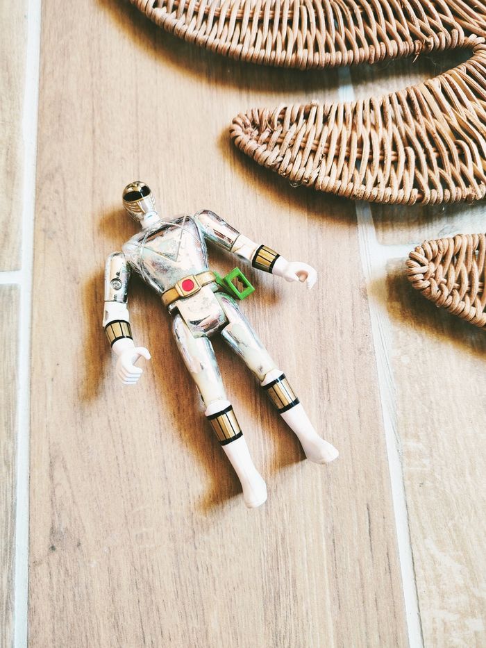 🙅 Power rangers mighty morphin figurine ranger argent silver chrome année 1993