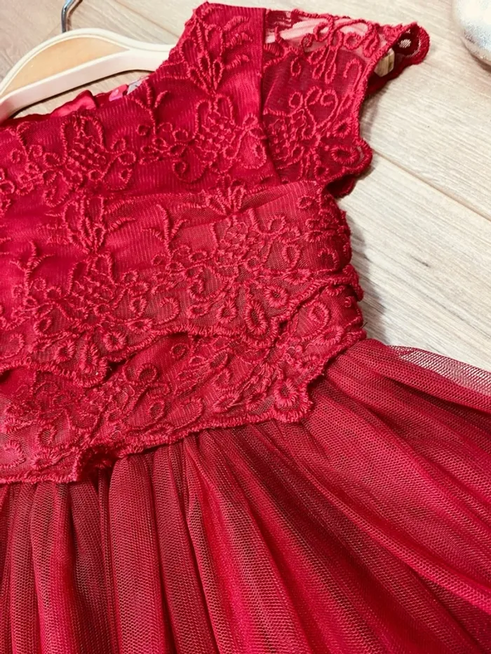 Taille 4 ans Robe princesse fille Orchestra rouge bordeaux * broderie tulle * 🌹 - photo numéro 3