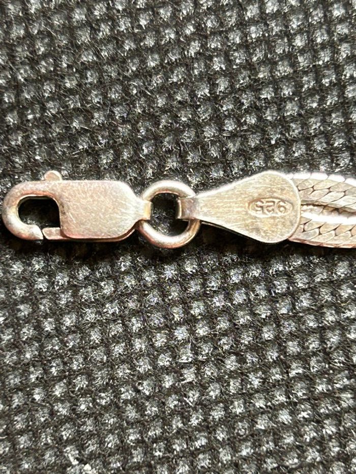 Beau collier plat en argent massif tressé femme TBE - photo numéro 8