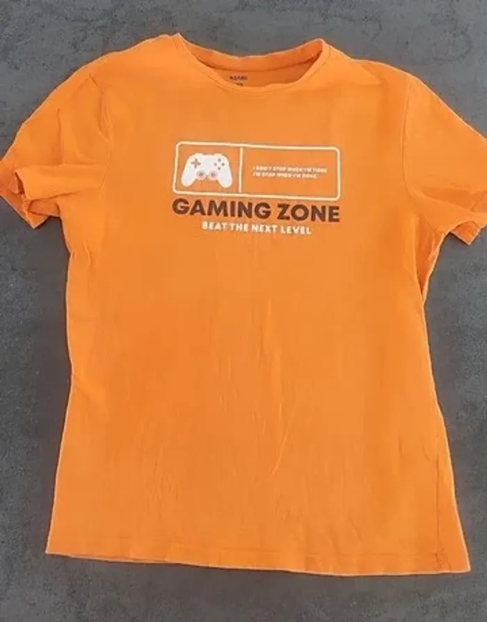 t shirt gaming zone orange XXS 12 ans