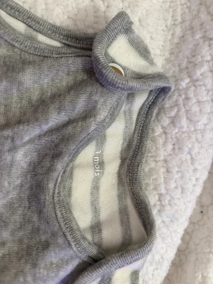Pyjama sans manches bébé 1 mois pat et ripaton - photo numéro 5