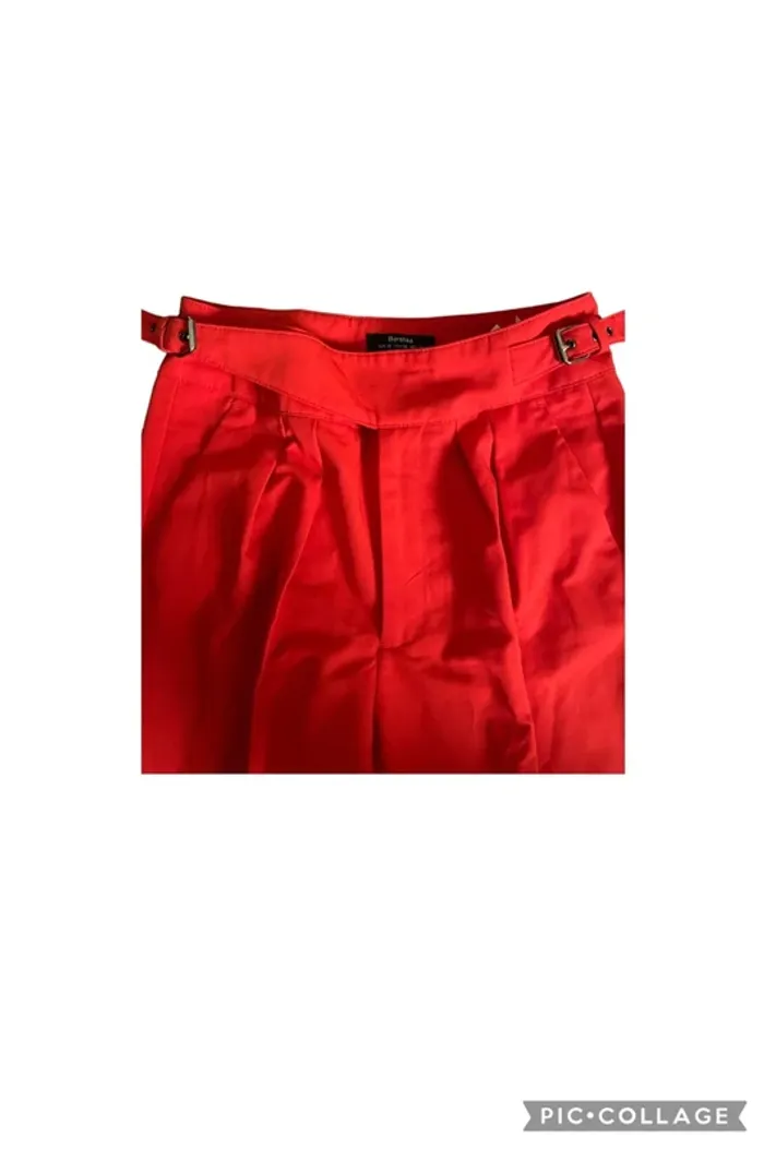 Pantalon rouge orangé Bershka - photo numéro 2