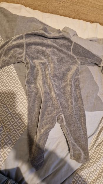 Pyjama bebe velours gris doux