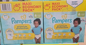 2 cartons couches pampers premium taille 6